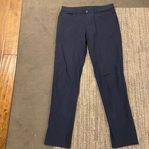 Men’s Lululemon ABC Classic Fit Blue Trouser Pant Sz 33 Long
